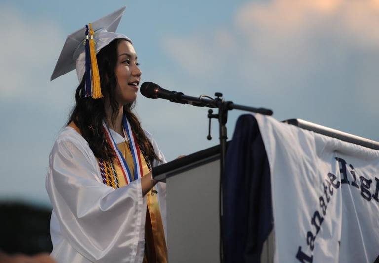 Oh The Places You'll Go- Senior Chloe' Hollands is one of the speakers for the 2016 Manatee graduating class. Hollands, along with the two other speakers, were all elected by the class to speak. "'You have brains in your head. You have feet in your shoes. You can steer yourself any direction you choose,'" said Hollands, quoting Dr. Seuss.
